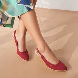 VISCATA 41 Palomera Canvas Espadrille Wedges red sz 10 new $170